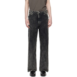 Gray Five Pocket Jeans 241036M186000