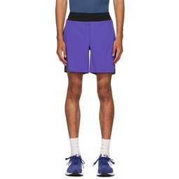 Black   Purple Lightweight Shorts 222585M193003