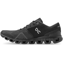 On Mens Cloud X Sneakers, Black/Asphalt, 7.5 Medium US
