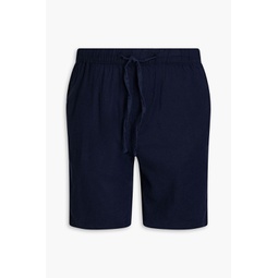 Linen-blend drawstring shorts