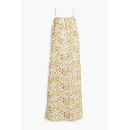 Floral-print linen-blend maxi dress
