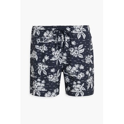 Printed shell mid-length swim shorts