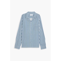 Striped cotton-poplin pajama shirt