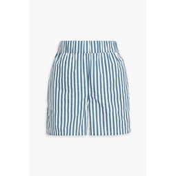 Striped cotton-poplin shorts