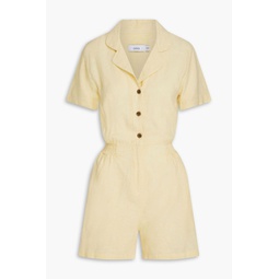 Linen-blend gauze playsuit