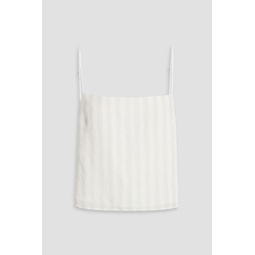 Striped linen and Lyocell-blend camisole