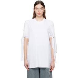 White Knotted T Shirt 241731F110001
