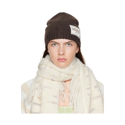 Brown Patched Beanie 222731F014011
