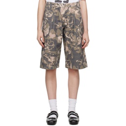 Green Camouflage Shorts 241731F088000