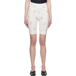 White Floral Shorts 231731F088007