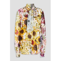 Floral-print silk-chiffon blouse