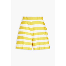 Striped cotton-blend shorts