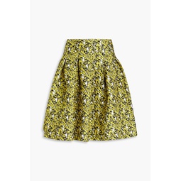 Pleated cloque mini skirt