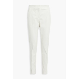 Cotton-blend twill tapered pants
