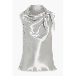 Knotted satin top