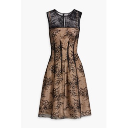 Pleated Chantilly lace dress
