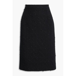 Cotton-blend boucle-tweed skirt