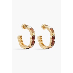 Gold-tone crystal hoop earrings