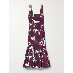 OSCAR DE LA RENTA Dahlia floral-print cotton-blend twill midi dress