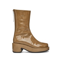 Brown Patent Toboo Boots 221811F113001