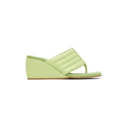 Green Wedge Wave Sandals 221811F125001