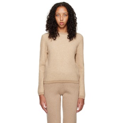 Beige Brushed Sweater 222459F561001