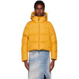 Yellow Short Cocoon Down Jacket 222459F581001
