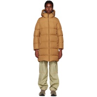 Brown Long Cocoon Down Jacket 222459F581000
