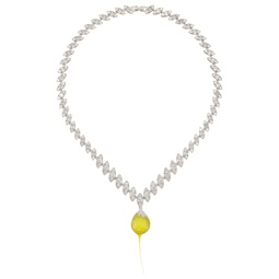 SSENSE Exclusive Silver   Yellow Diamond Dip Necklace 241016M145001