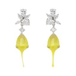 SSENSE Exclusive Silver   Yellow Flower Dip Earrings 241016F022000