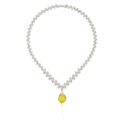 SSENSE Exclusive Silver   Yellow Diamond Dip Necklace 241016F023000