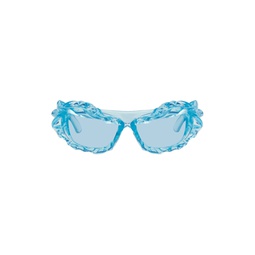 Blue Twisted Sunglasses 241016F005003