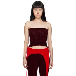 Burgundy Patch Tube Top 232016F111007