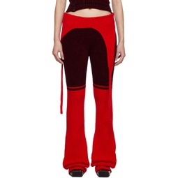 Red Foldover Lounge Pants 232016F086005