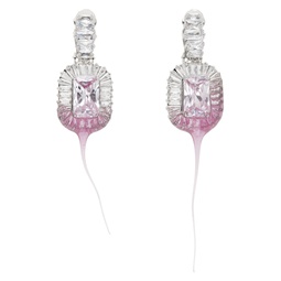 SSENSE Exclusive Pink Diamond Dip Clip Earrings 241016M144005