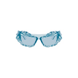 Blue Twisted Sunglasses 241016M134001