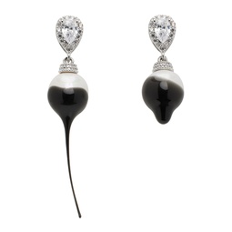 Silver   Black Pearl Drop Earrrings 232016M144001
