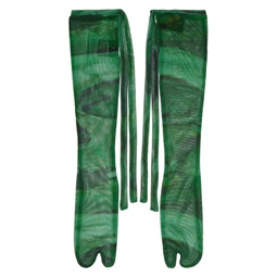 SSENSE Exclusive Green Mesh Tabi Socks 241016F076000