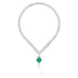Silver Diamond Dip Necklace 241016F023002