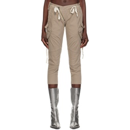 Taupe Cropped Trousers 241016F087012