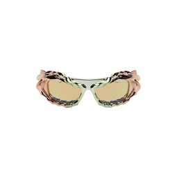 Multicolor Twisted Sunglasses 241016F005008