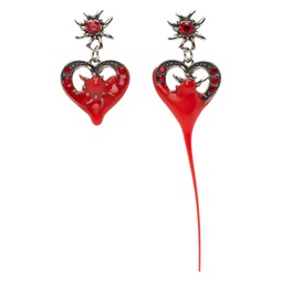 Silver Dipped Heart Earrings 241016F022015