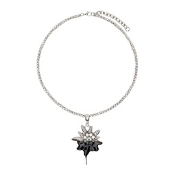 Silver Dipped Edelweiss Necklace 241016F023004