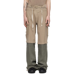 Gray   Khaki Baggy Cargo Pants 241016M188000