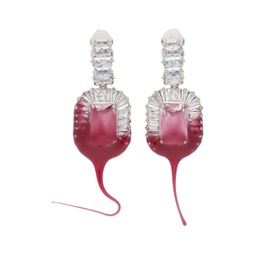 Pink Crystal Dip Earrings 222016M144000