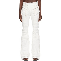 White Frayed Jeans 241016F069013