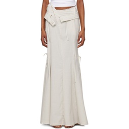 Off White Mermaid Suit Pinstripe Maxi Skirt 241016F093010