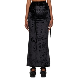 Black Layered Maxi Skirt 222016F093007