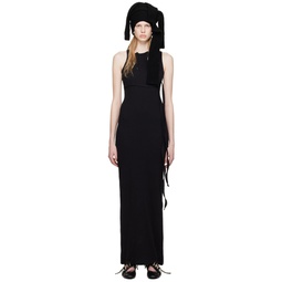 Black Wrap Maxi Dress 231016F055013