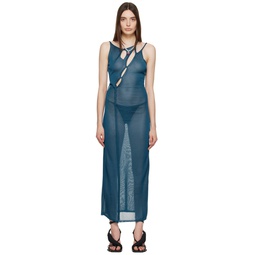 Blue Strappy Maxi Dress 231016F055021